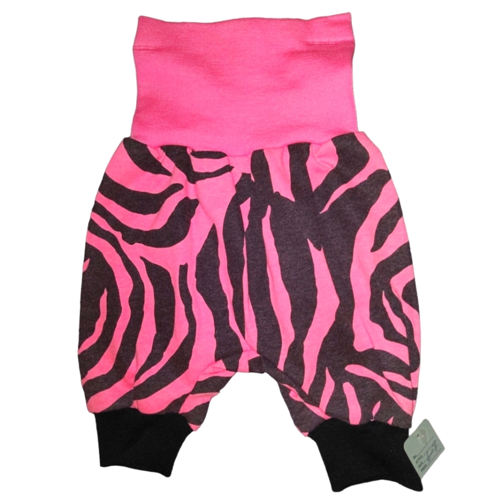 ❤️ Pink Black Zebra Stripe Pants Sz 9/12 mo